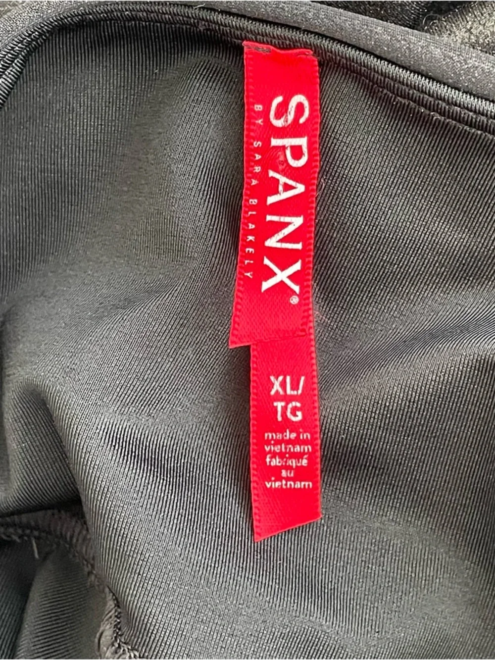 SPANX Black Faux Leather Leggings XL High Rise‎ Stretch Sculpting Lounge